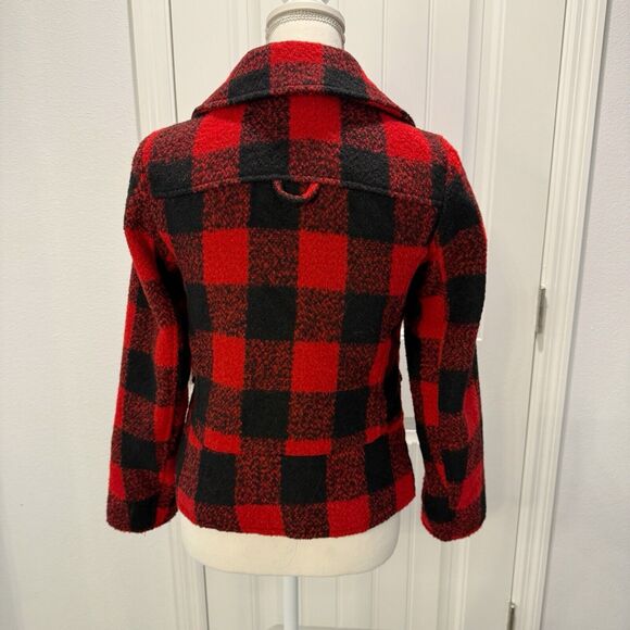 REWIND WOMEN'S RED BUFFALO PLAID JACKET SIZE Small Long Sleeves Pockets - Picture 6 of 16